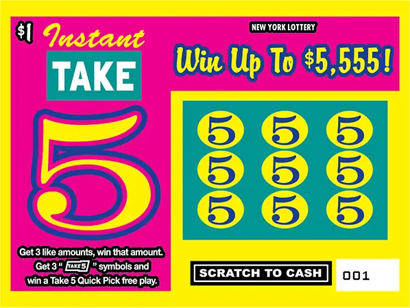 INSTANT TAKE 5 New York scratch-off ticket