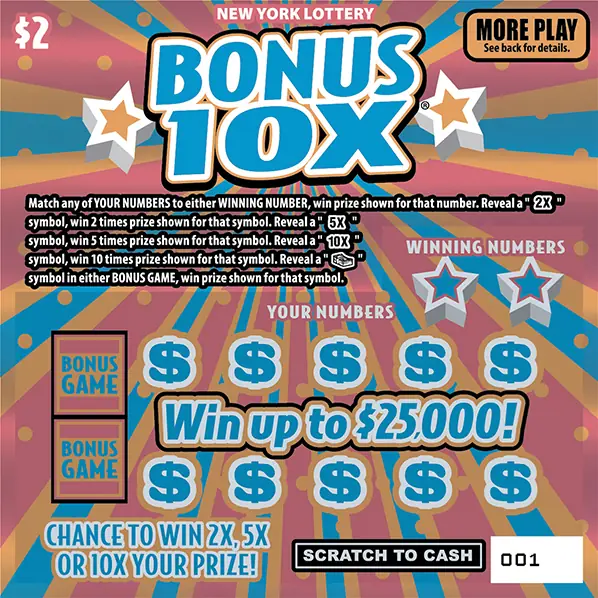 BONUS 10X New York scratch-off ticket