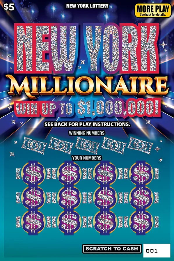 NEW YORK MILLIONAIRE New York scratch-off ticket