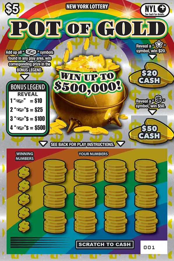 POT OF GOLD New York scratch-off ticket
