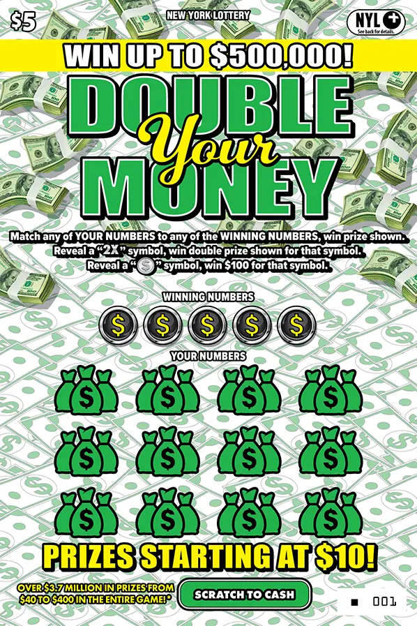DOUBLE YOUR MONEY New York scratch-off ticket