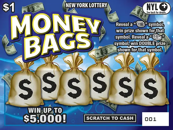 MONEY BAGS New York scratch-off ticket