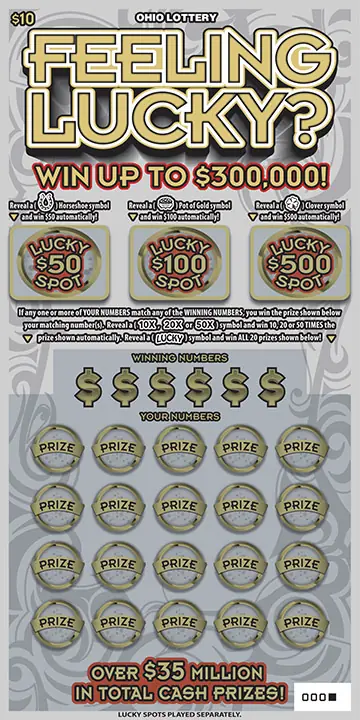 Feeling Lucky Ohio scratch-off ticket