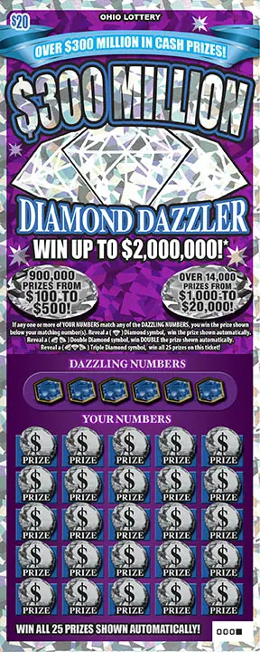 $300 Million Diamond Dazzler Ohio scratch-off ticket