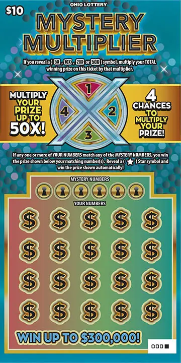 Mystery Multiplier Ohio scratch-off ticket