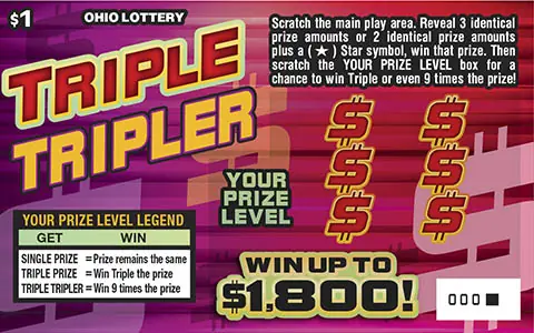 Triple Tripler Ohio scratch-off ticket