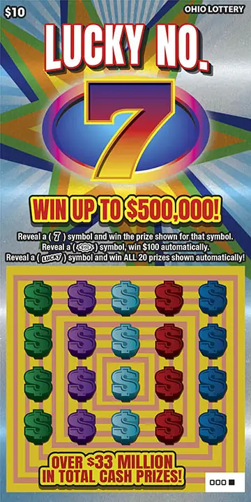 Lucky No. 7 Ohio scratch-off ticket