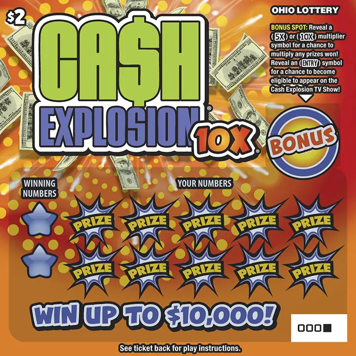 Cash Explosion 10X Ohio scratch-off ticket