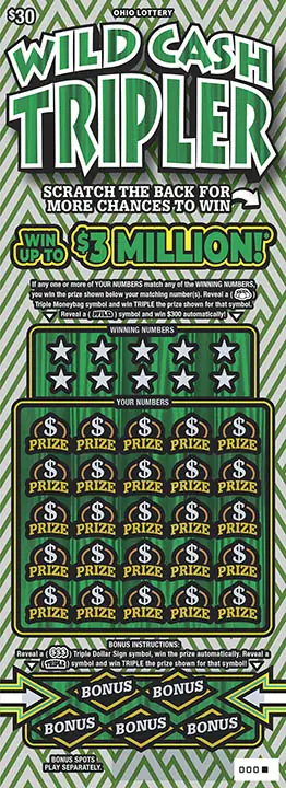 Wild Cash Tripler Ohio scratch-off ticket