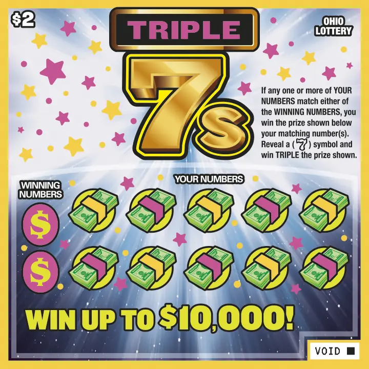 Triple 7s Ohio scratch-off ticket