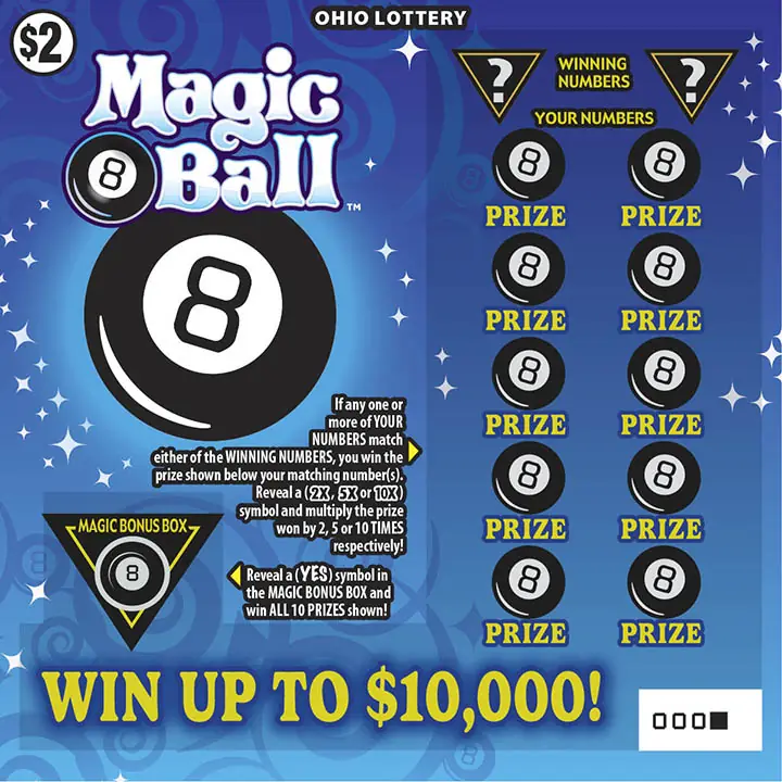 Magic 8 Ball Ohio scratch-off ticket