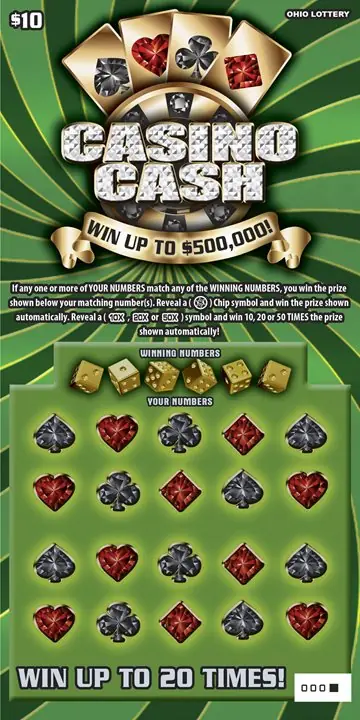 Casino Cash Ohio scratch-off ticket