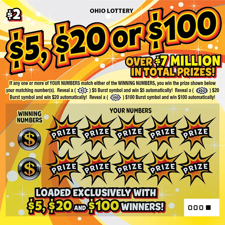 $5, $20 or $100 Ohio scratch-off ticket