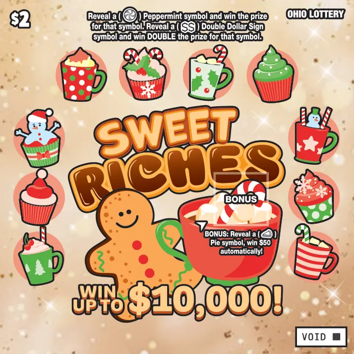 Sweet Riches Ohio scratch-off ticket