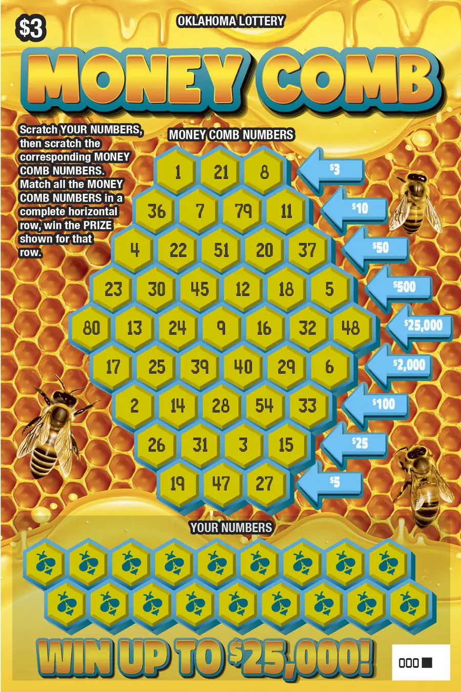 Money Comb Oklahoma scratcher ticket