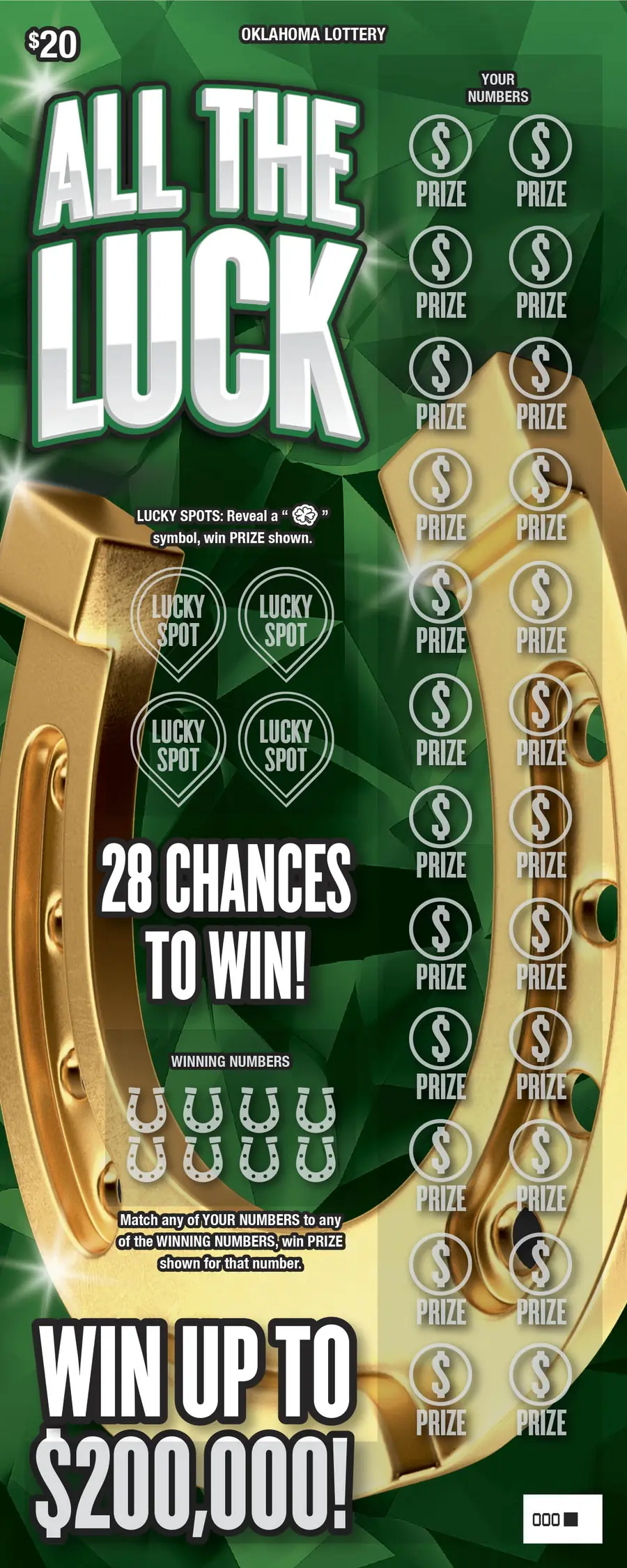 All the Luck Oklahoma scratcher ticket