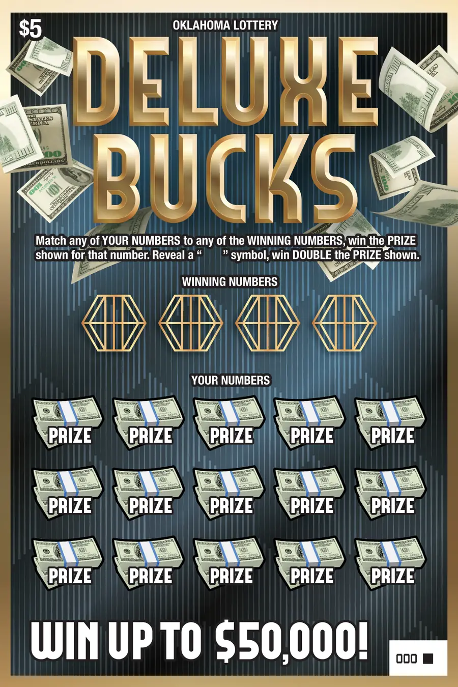 Deluxe Bucks Oklahoma scratcher ticket