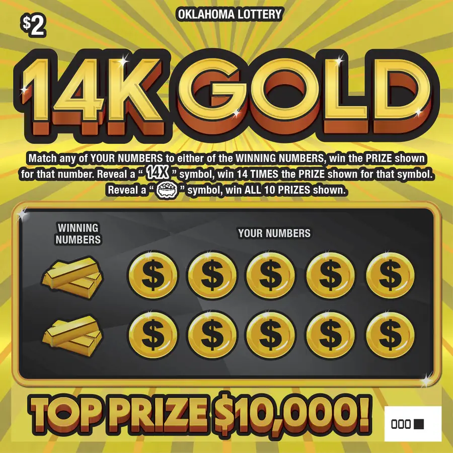 14K Gold Oklahoma scratcher ticket