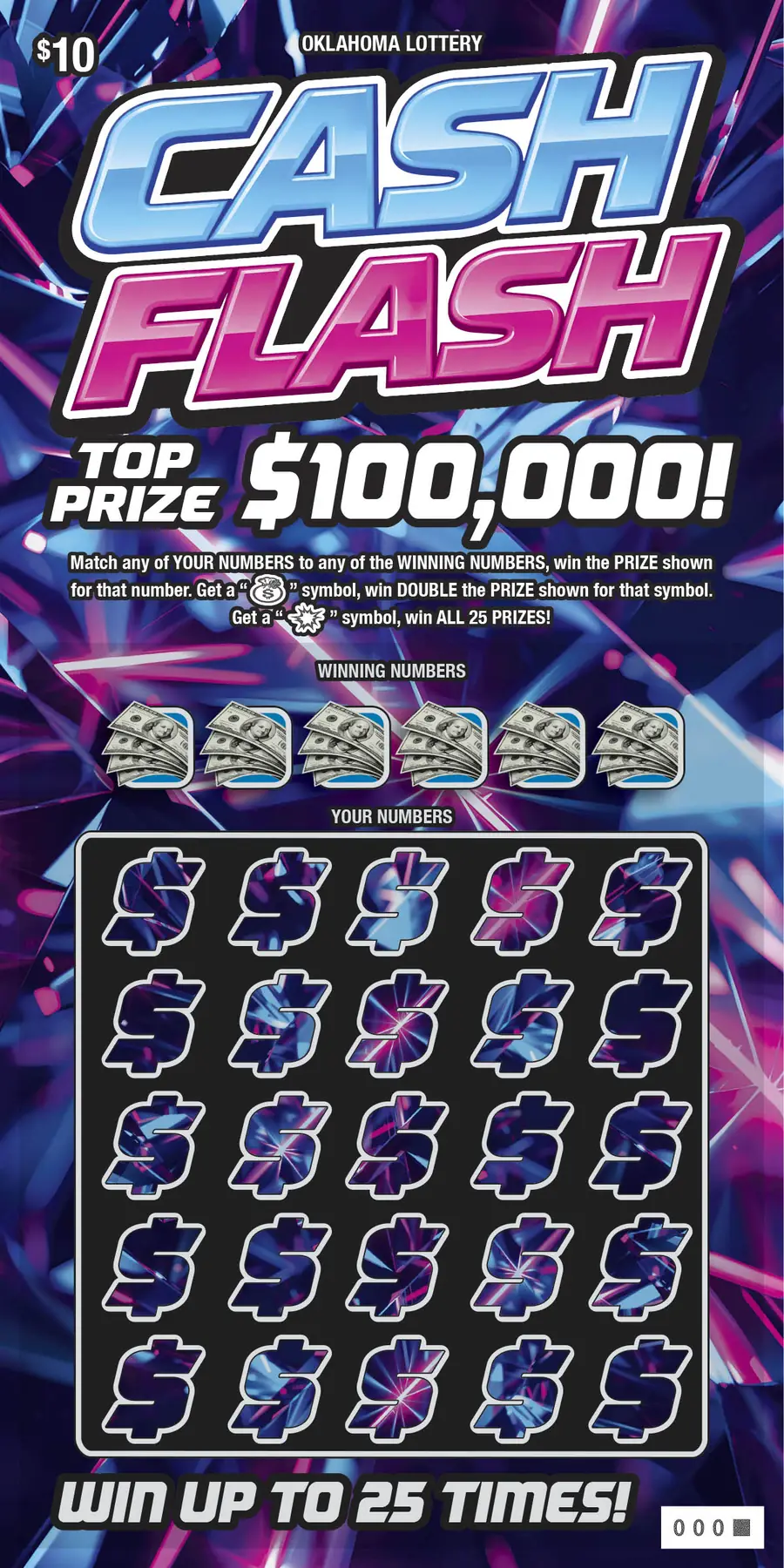 Cash Flash Oklahoma scratcher ticket