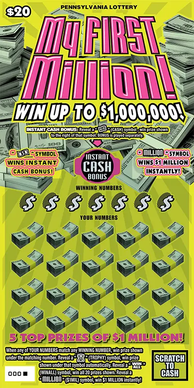 My First Million Pennsylvania scratch-off ticket