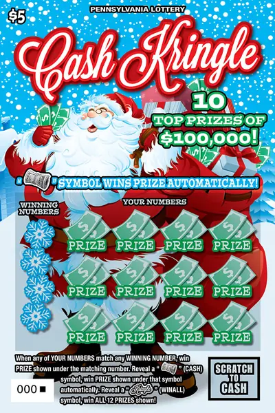 Cash Kringle Pennsylvania scratch-off ticket