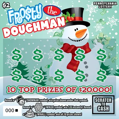 Frosty the Doughman Pennsylvania scratch-off ticket
