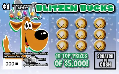 Reindeer Games Pennsylvania scratch-off ticket