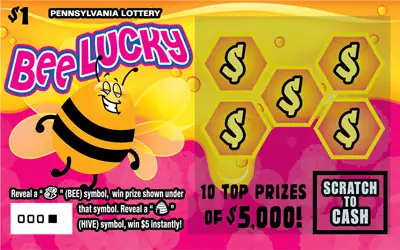 Bee Lucky Pennsylvania scratch-off ticket