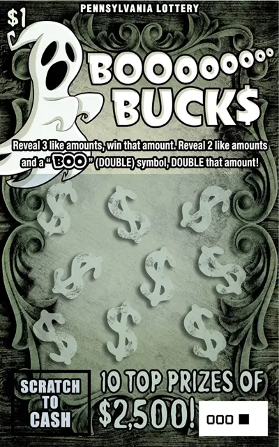 Boo Buck$ Pennsylvania scratch-off ticket