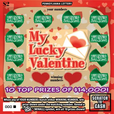 My Lucky Valentine Pennsylvania scratch-off ticket