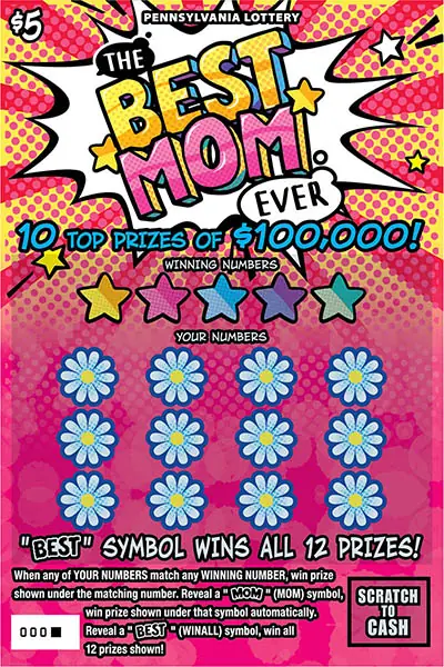 The Best Mom Ever Pennsylvania scratch-off ticket