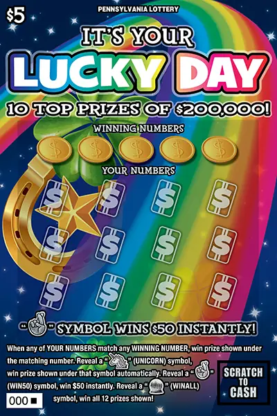 It’s Your Lucky Day Pennsylvania scratch-off ticket