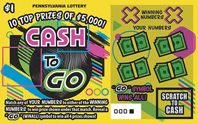 Cash To Go Pennsylvania scratch-off ticket