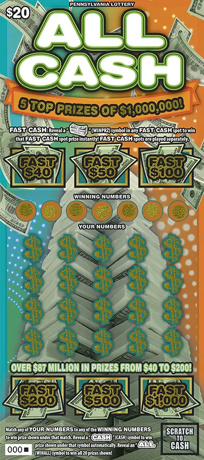 All Cash Pennsylvania scratch-off ticket