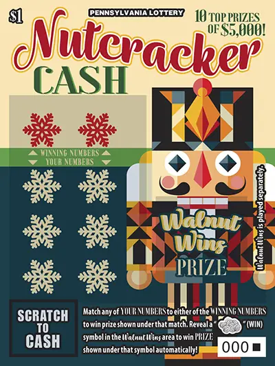 Nutcracker Cash Pennsylvania scratch-off ticket