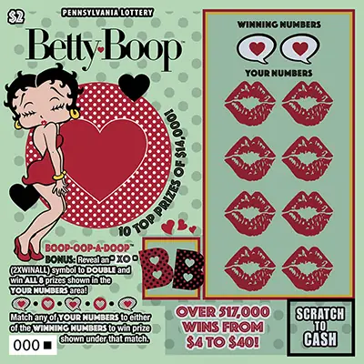 BETTY BOOP™ Pennsylvania scratch-off ticket