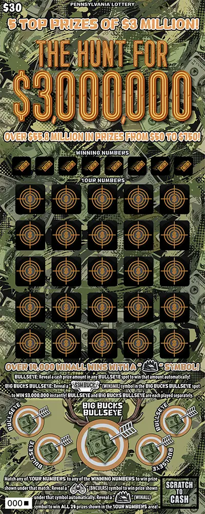 The Hunt for $3,000,000 Pennsylvania scratch-off ticket