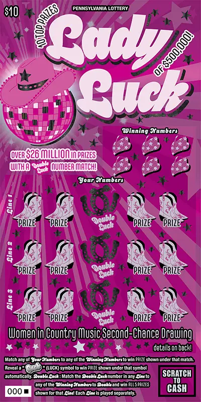 Lady Luck Pennsylvania scratch-off ticket