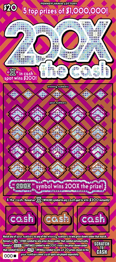 200X the Cash Pennsylvania scratch-off ticket