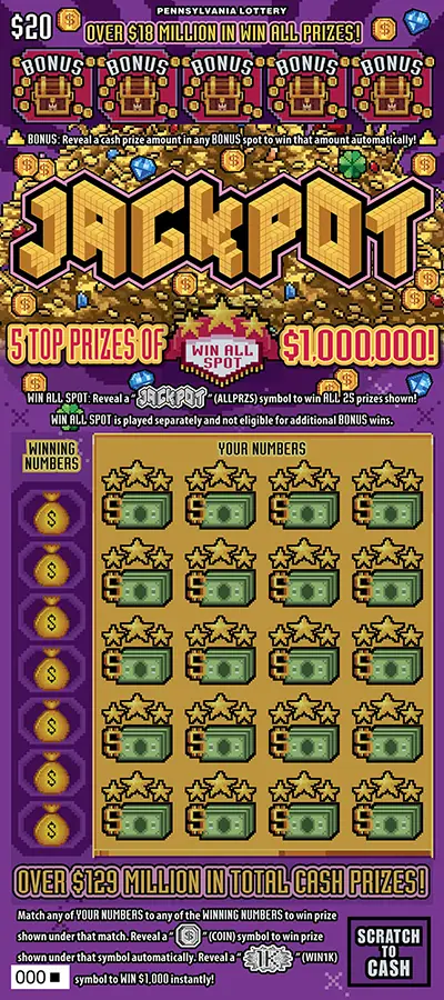 Jackpot Pennsylvania scratch-off ticket