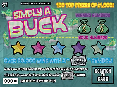 Simply A Buck Pennsylvania scratch-off ticket