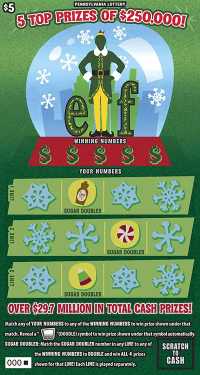 ELF Pennsylvania scratch-off ticket