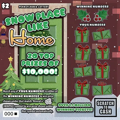 Snow Place Like Home Pennsylvania scratch-off ticket