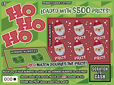 Ho Ho Ho Pennsylvania scratch-off ticket