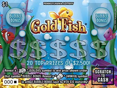 GOLD FISH® Pennsylvania scratch-off ticket