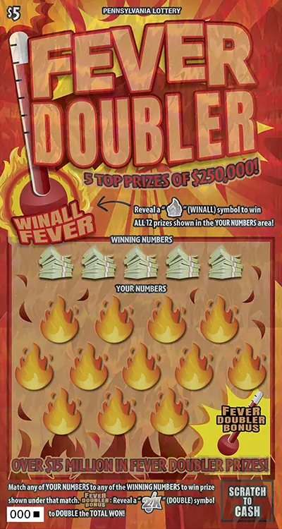 Fever Doubler Pennsylvania scratch-off ticket
