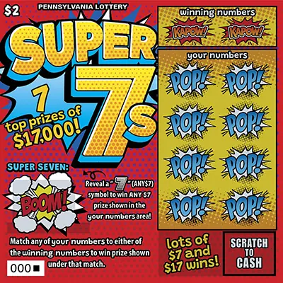 Super 7s Pennsylvania scratch-off ticket