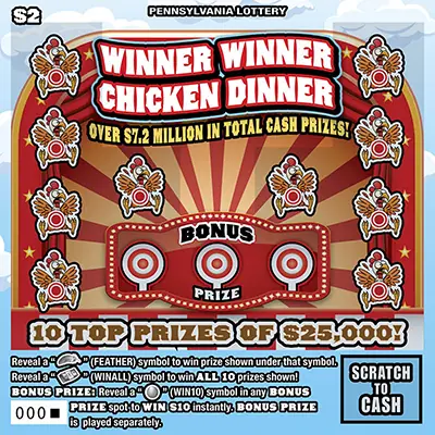 Winner Winner Chicken Dinner Pennsylvania scratch-off ticket
