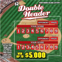 DOUBLE HEADER Rhode Island instant game ticket