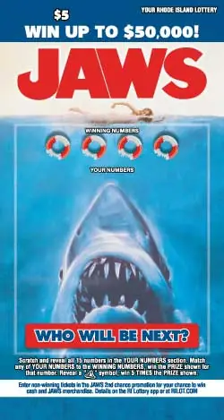 JAWS Rhode Island instant game ticket